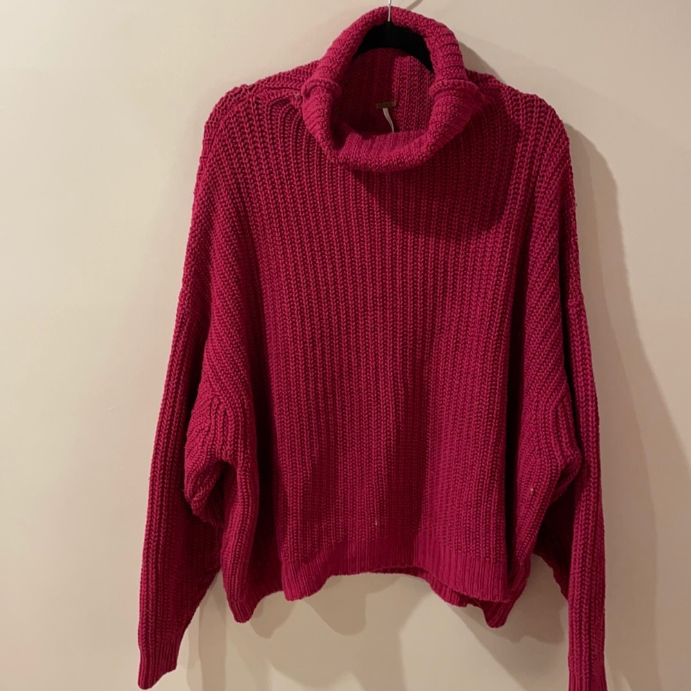 Red turtleneck knit